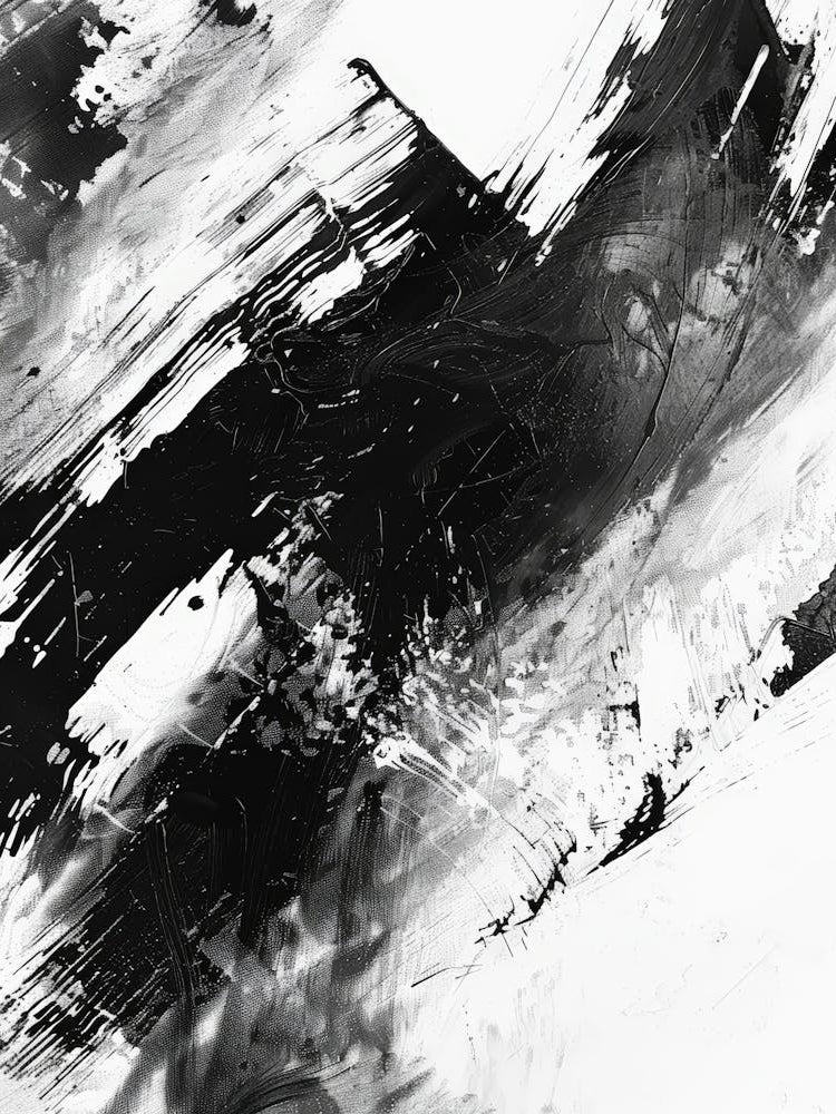 Abstract Black And White Painting 13