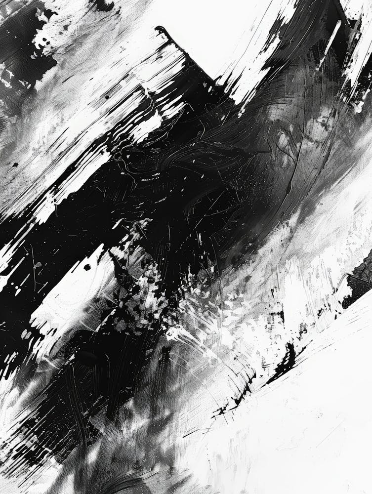 Abstract Black And White Painting 13