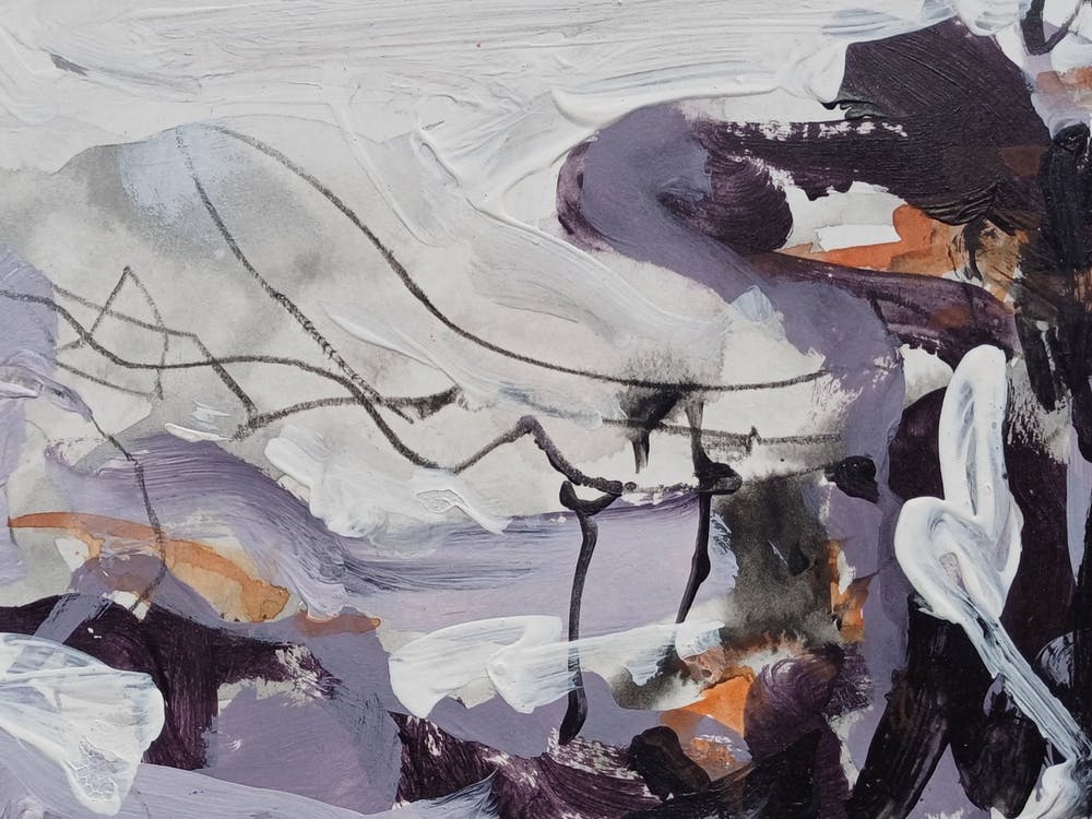 Abstract Painting - Terracotta Purple