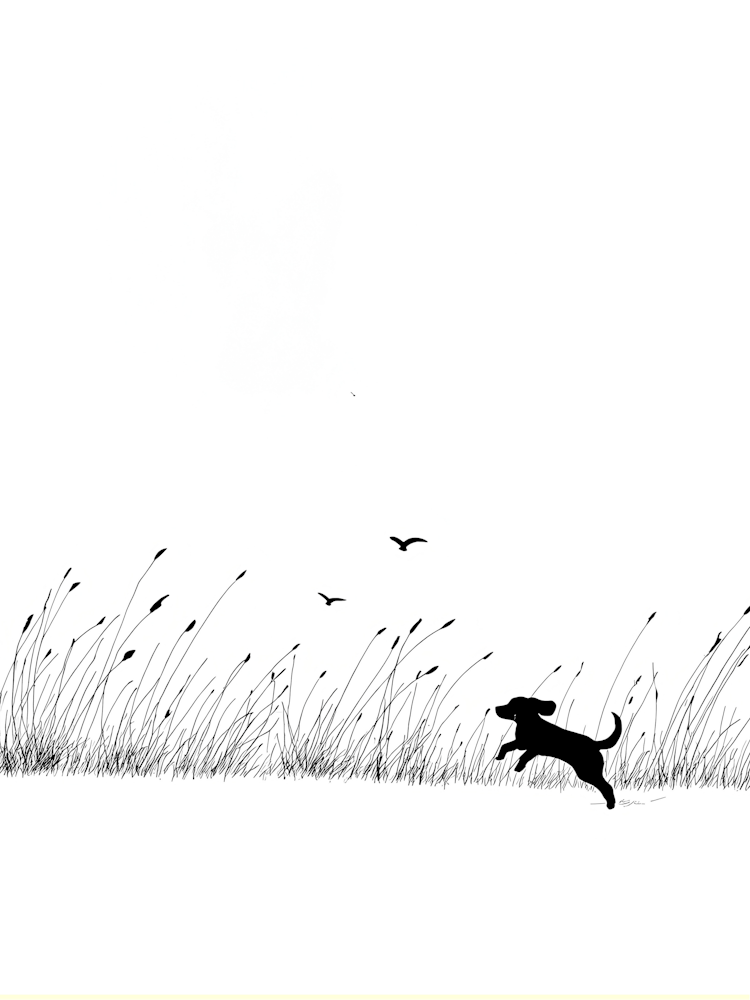 Chien jouant minimaliste