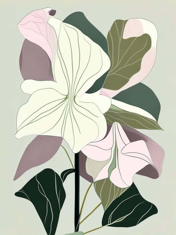 Trillium Wildflower Modern Muted Colours