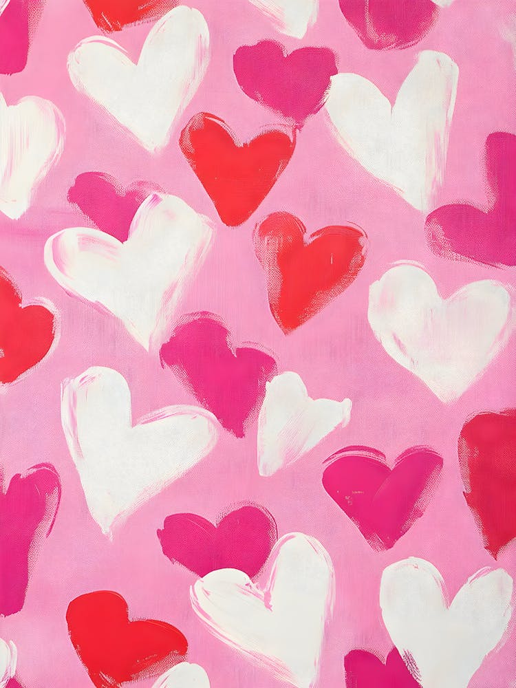 Hearts On A Pink Background