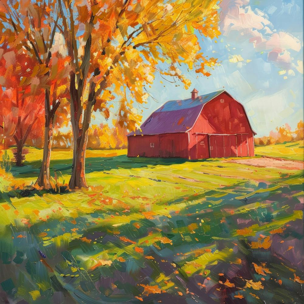 Red Barn In Fall 2