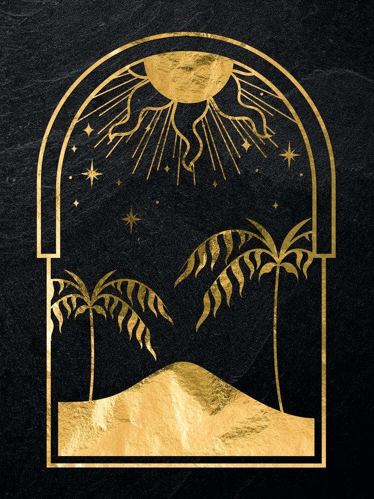 Mystical Gold Moon: Sun & desert