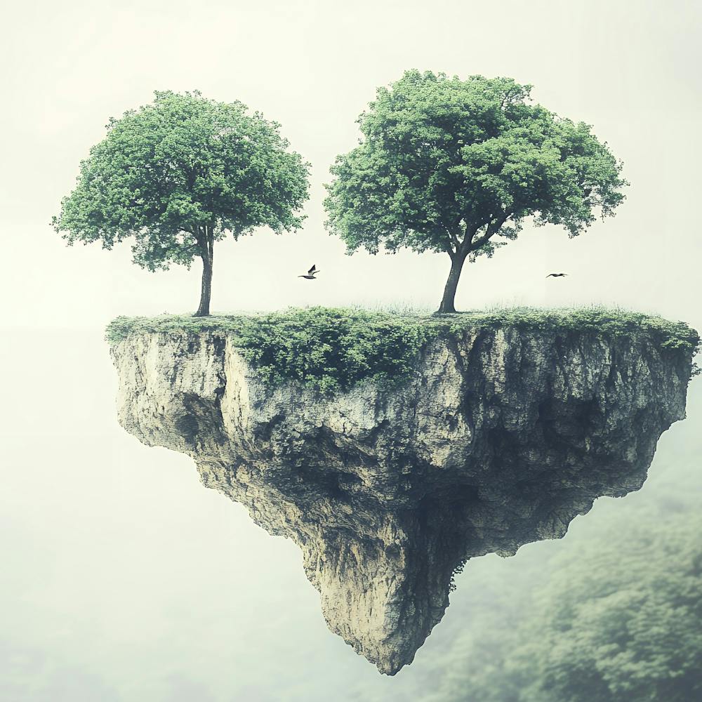 Two Trees On A Floating Island