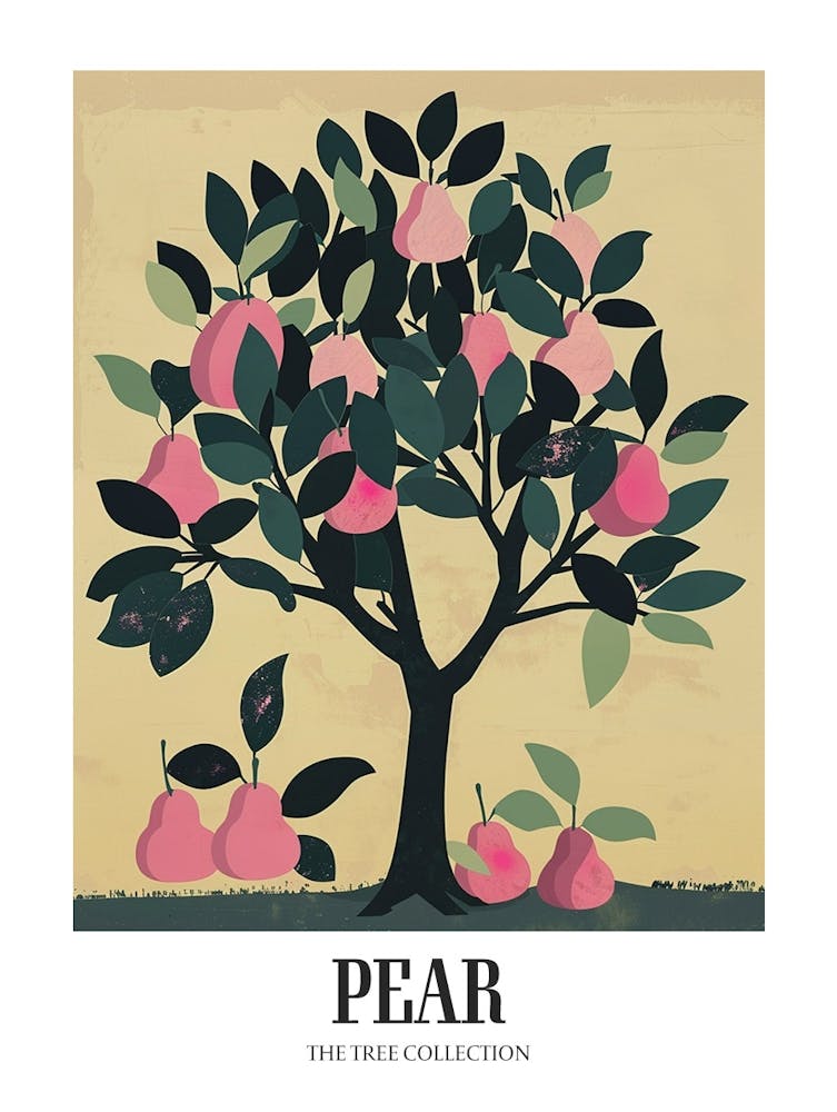 Pear Tree Colourful Illustration 2 Poster