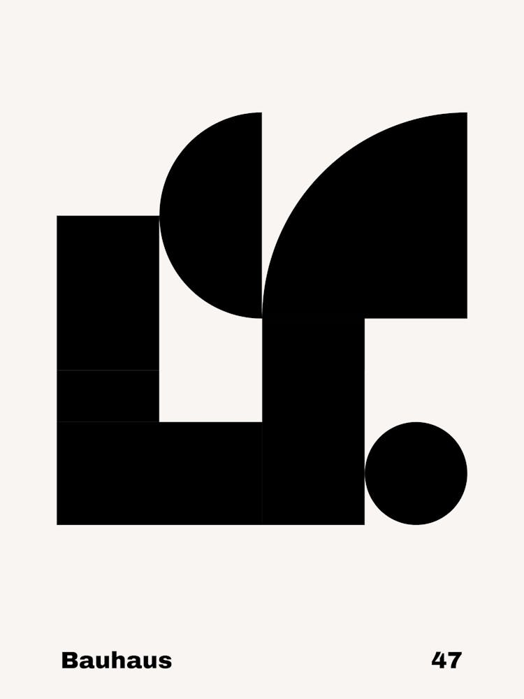 Geometric Bauhaus Poster B&W 47
