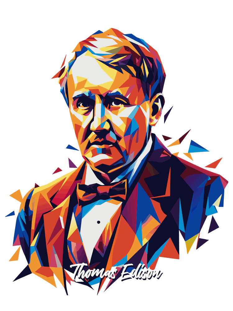 Thomas Edison 01 Portrait WPAP Pop Art