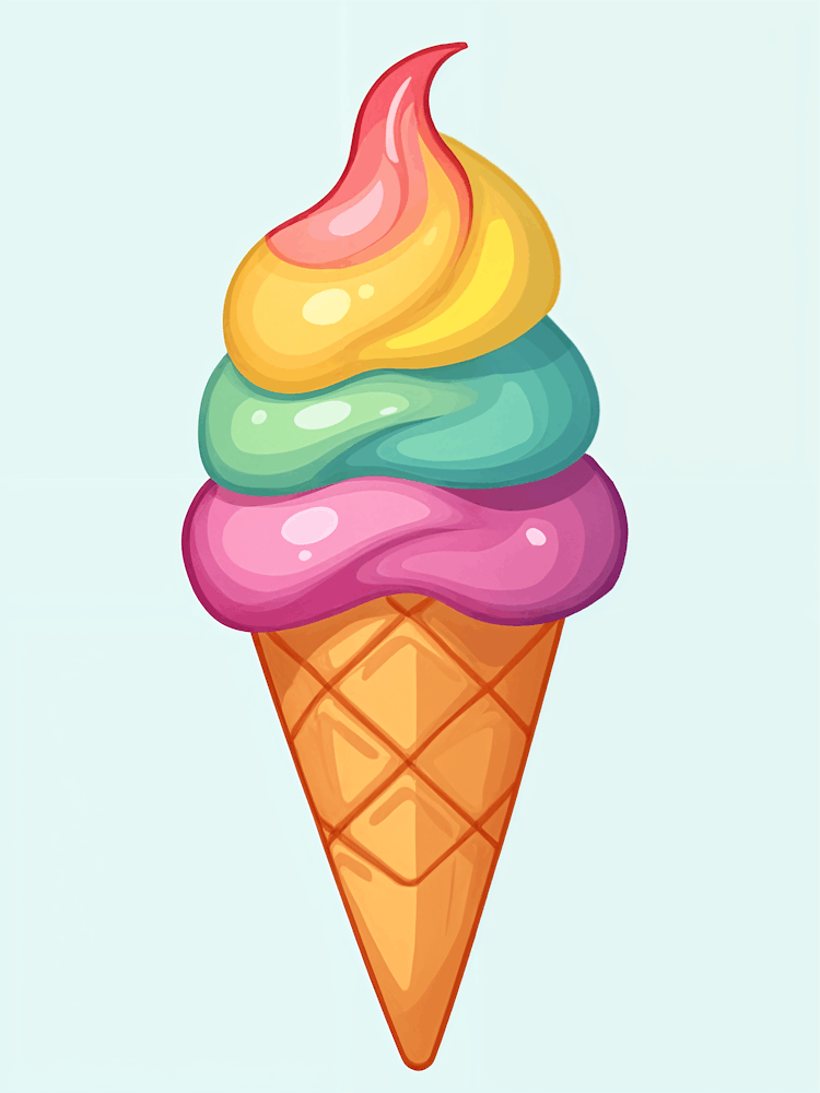 Rainbow Ice Cream Cone no2