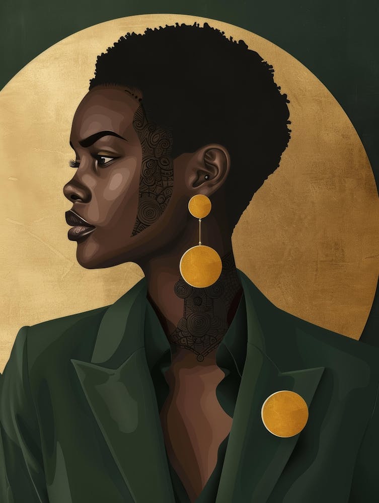 African Woman With Gold Earrings 2