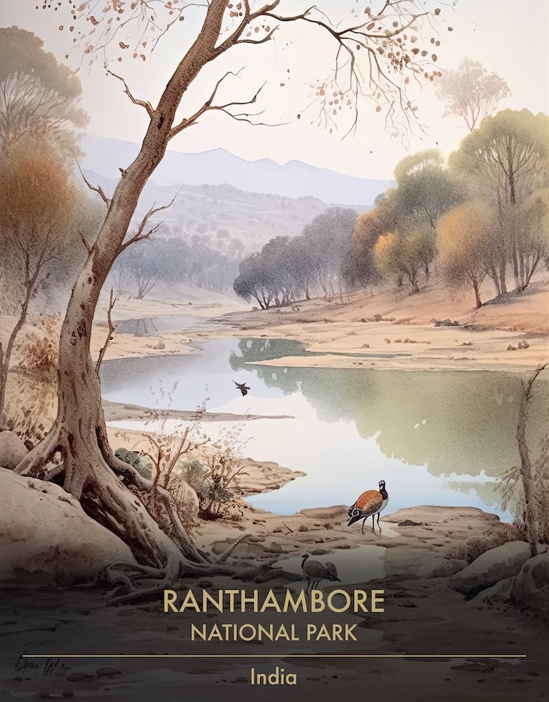 Ranthambore National Park India Watercolour 1