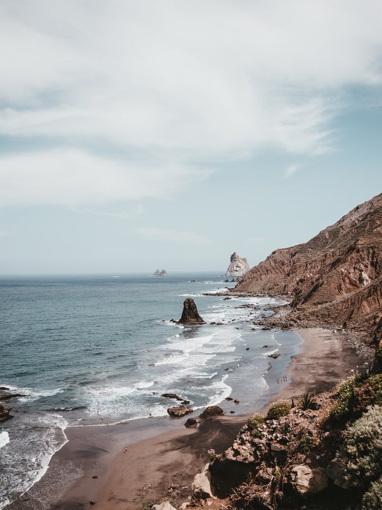 View of Playa de Benijo, Tenerife, beach, waves, Canary Islands