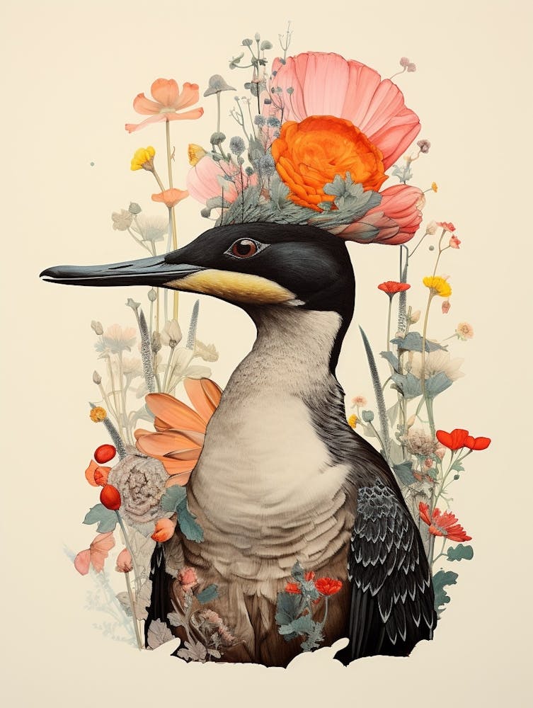 Bird With A Flower Crown Loon 1