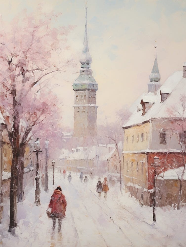 Dreamy Winter Painting Tallinn Estonia 4