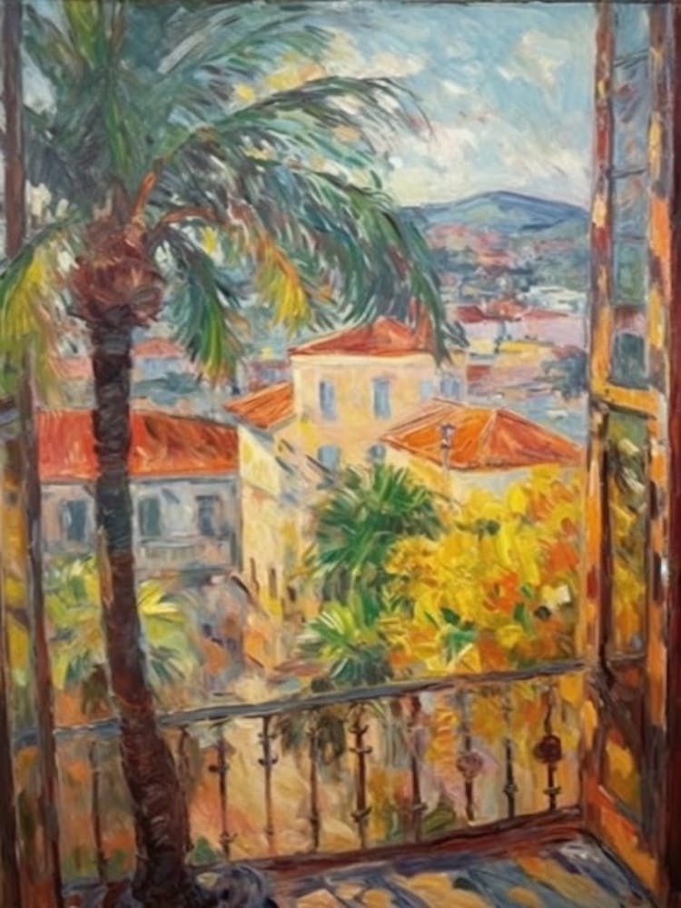 Window View Of Havana In The Style Of Impressionism 3