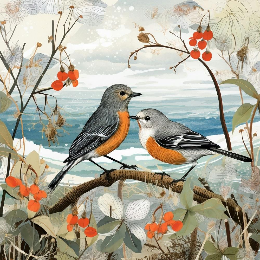 Vogel in der Natur Europäisches Rotkehlchen 1