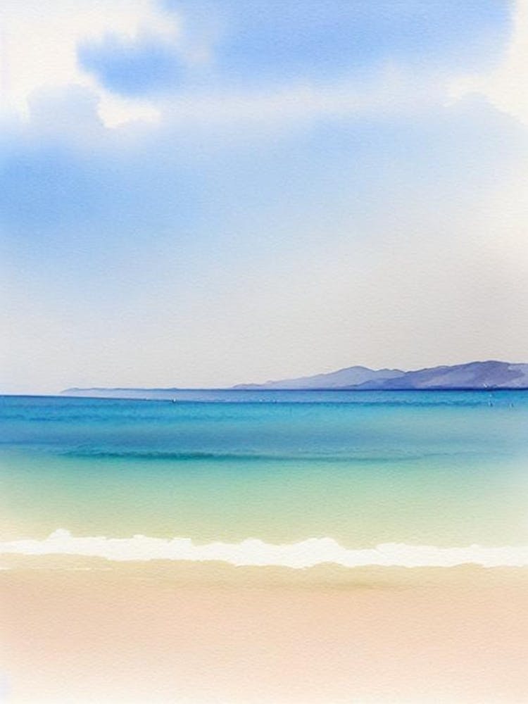Zlatni Rat Beach 2, Croatia Watercolour