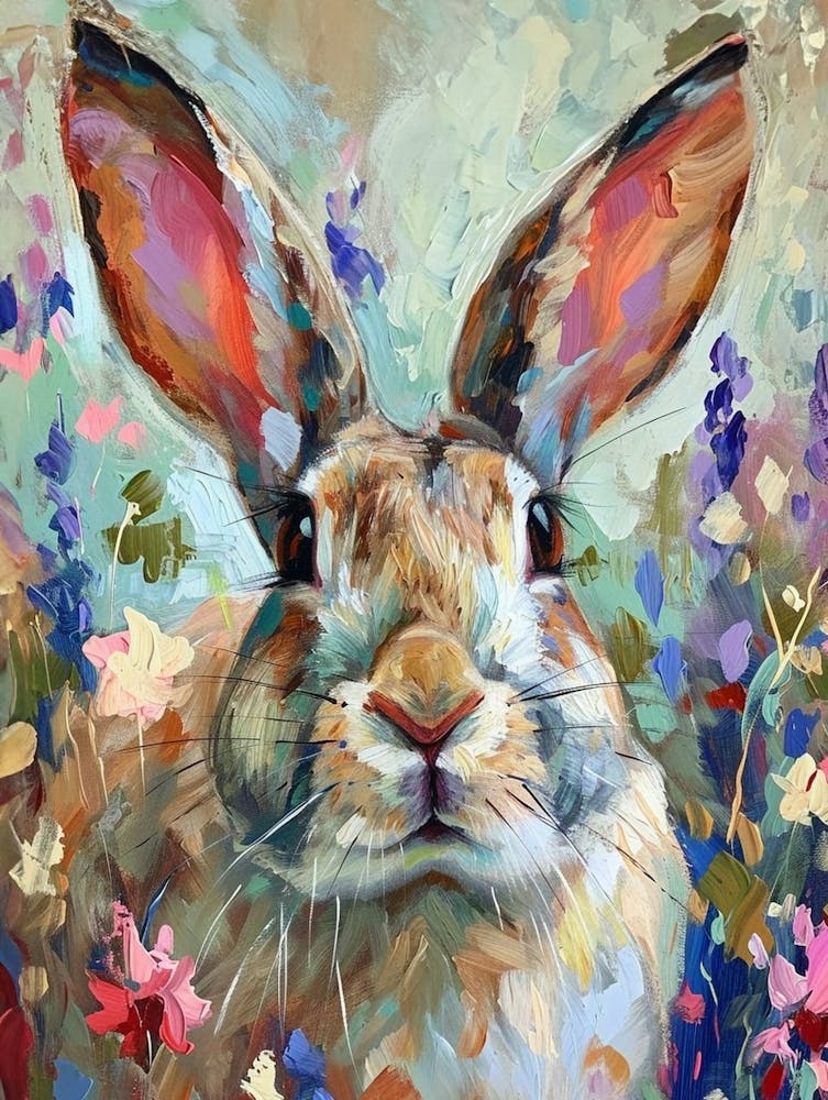 Lion Head Rabbit Painting 2