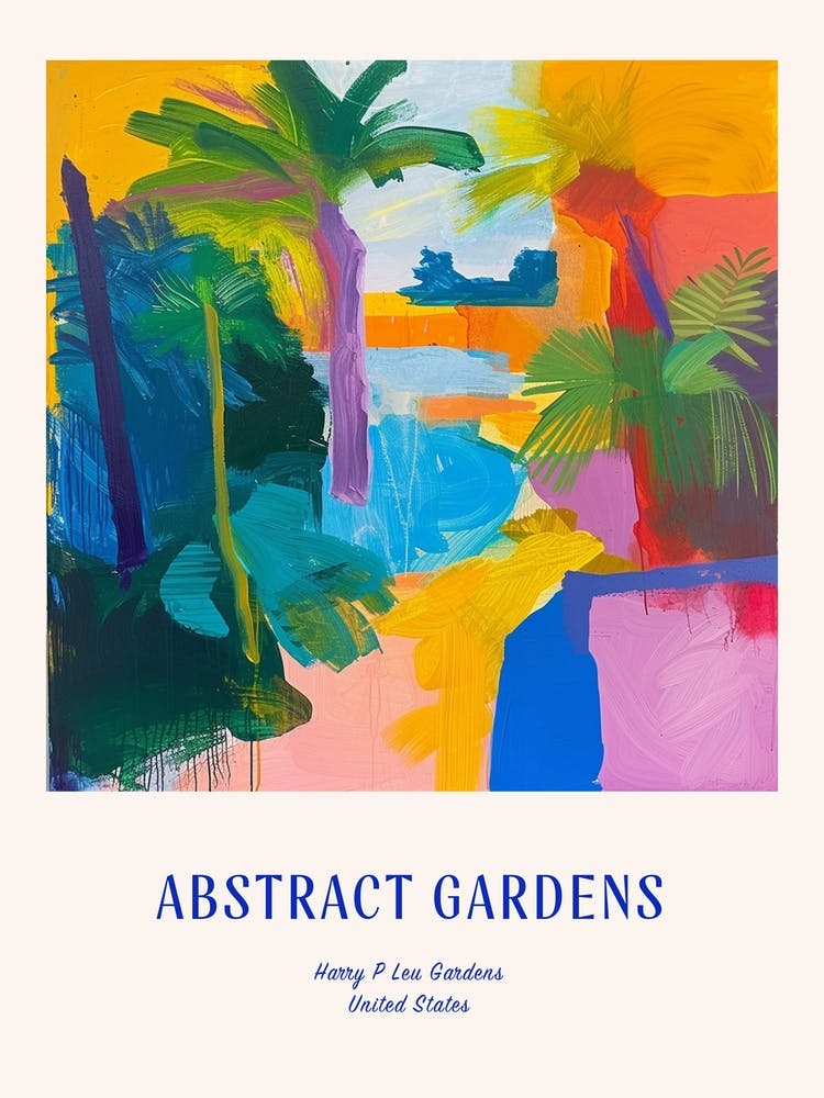 Colourful Gardens Harry P Leu Gardens Usa 1 Blue Poster