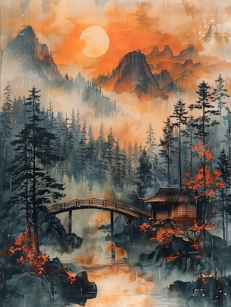 Antique Chinese Landscape Painting Art 1