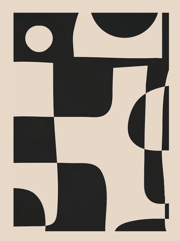 Modern Black And White Abstract Art 4