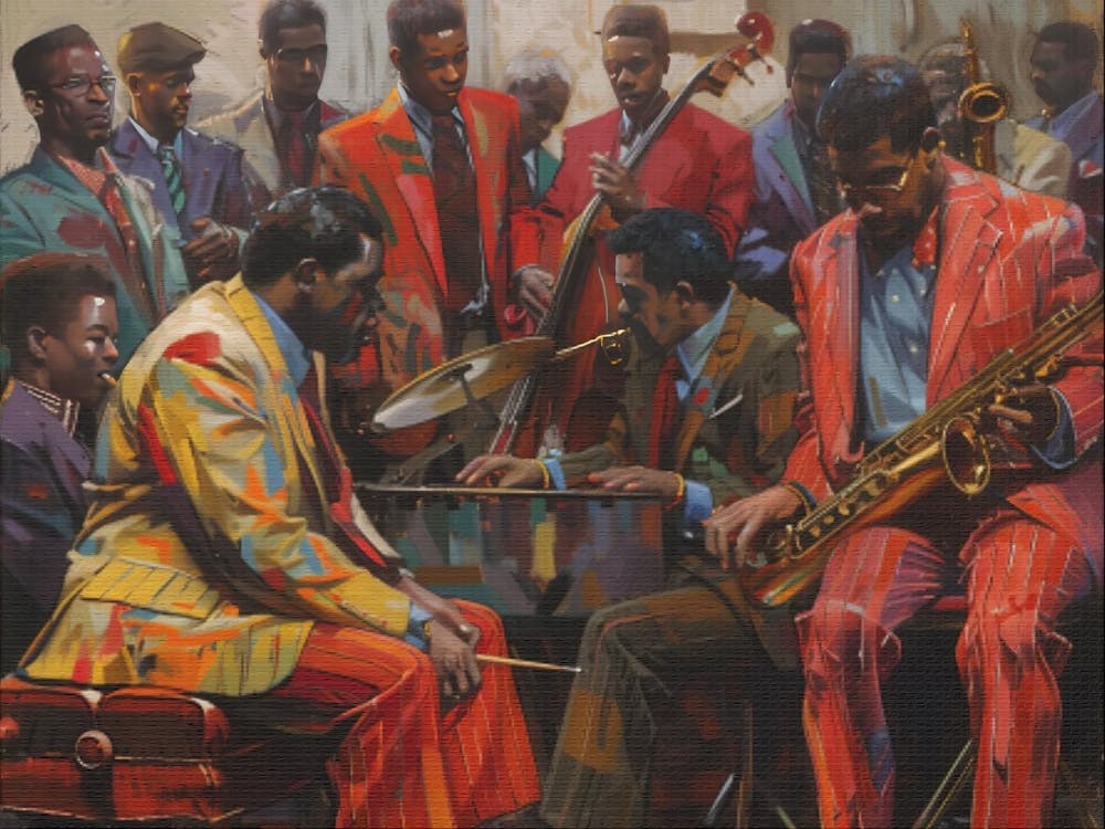 American Jazz Painting, Wall Art, Music Lover Gift, Home Decor, Office Decoration, Canvas Print, Jazz Art, Music Art, 60s Art,