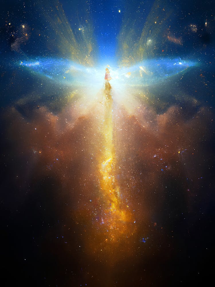 Heaven's Gate #1.1 [DALL-E 2/AI/ML art] — space art abstract poster, aesthetic poster, astrological esoteric psychedelic poster, aura art