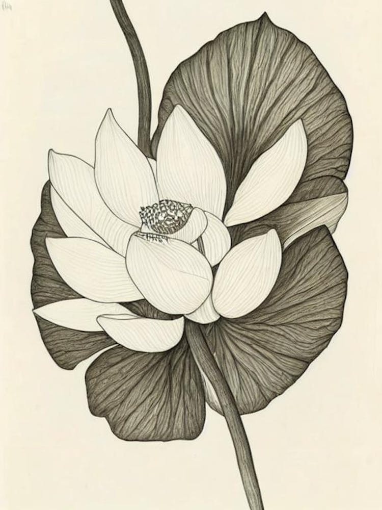 Lotus Vintage Botanical Flower