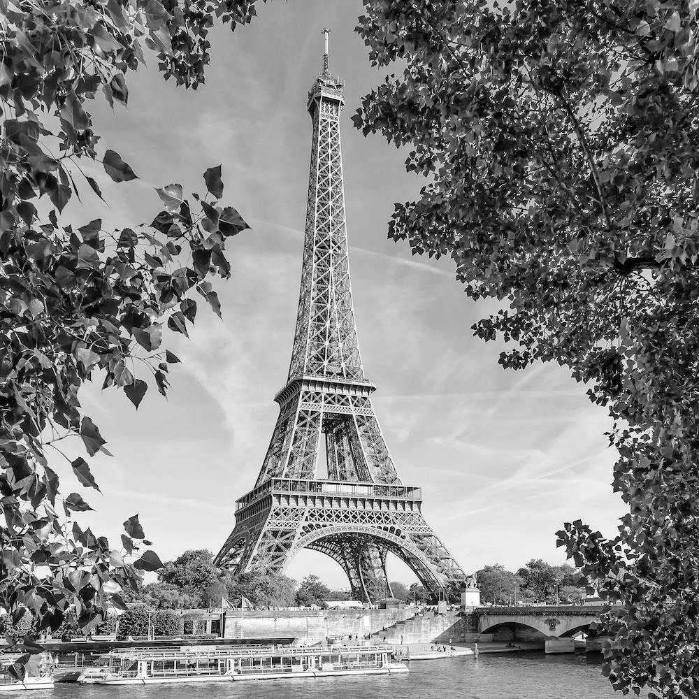 Idylische Seine mit Eiffelturm
