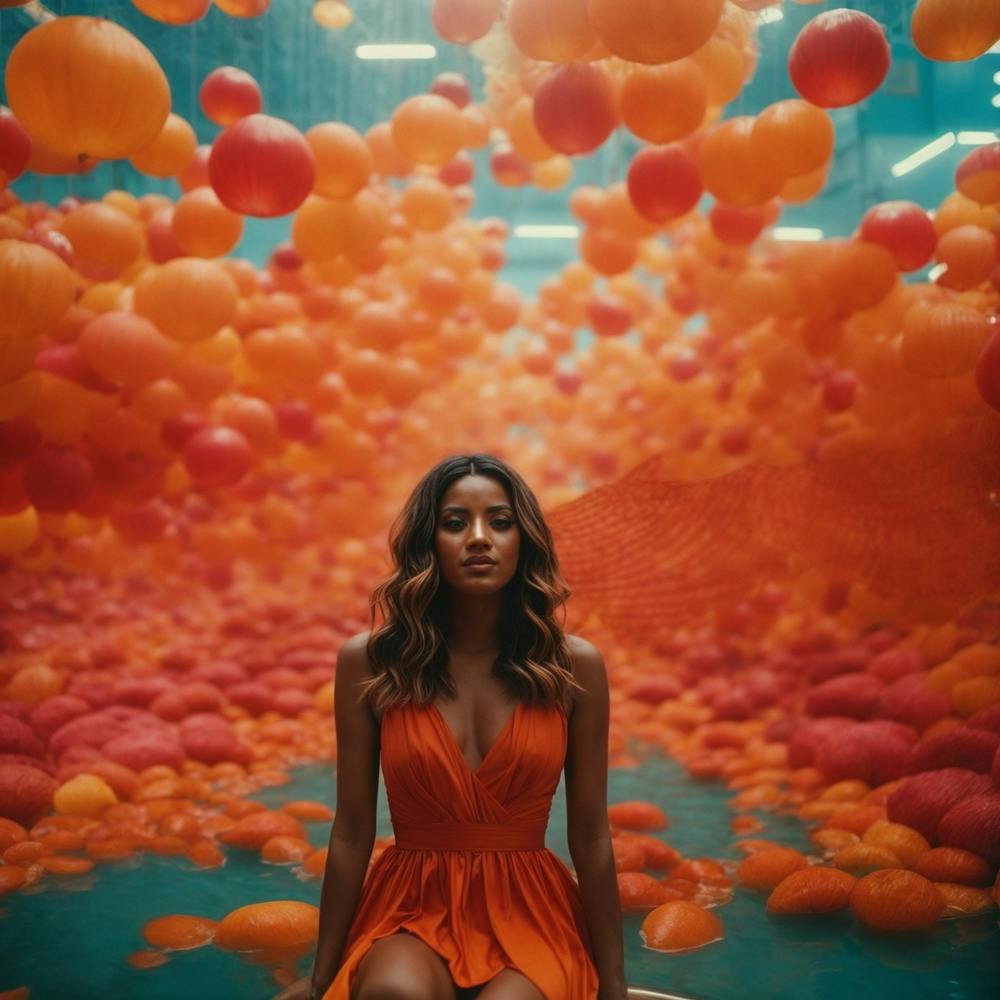 Fille En Robe Orange