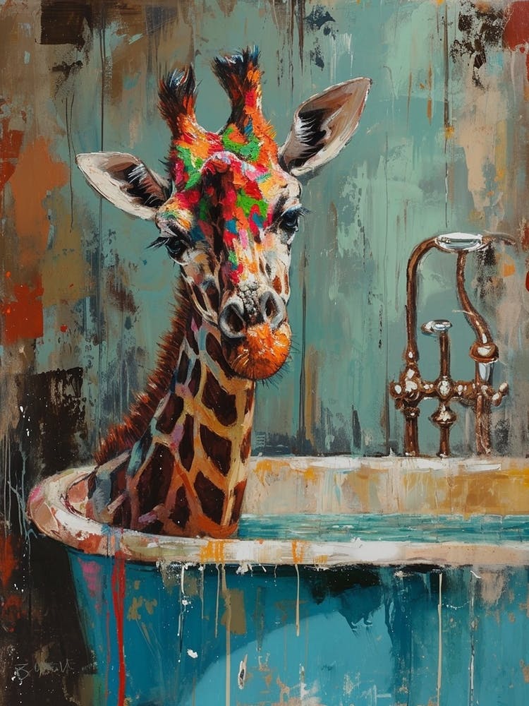Giraffe Oil Painting Inspired 3