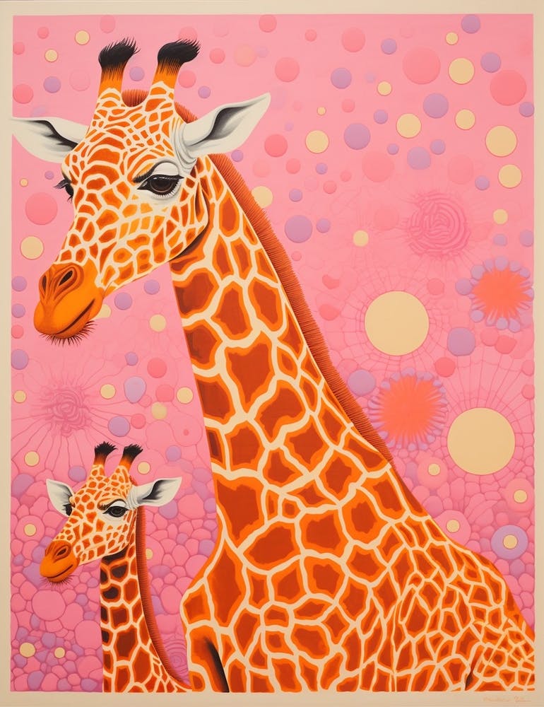 Giraffe & Calf Dot Pattern 3