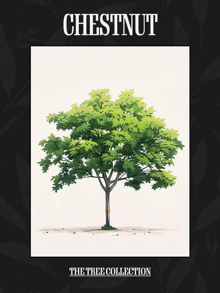 Chestnut Tree Pixel Illustration 3 Poster