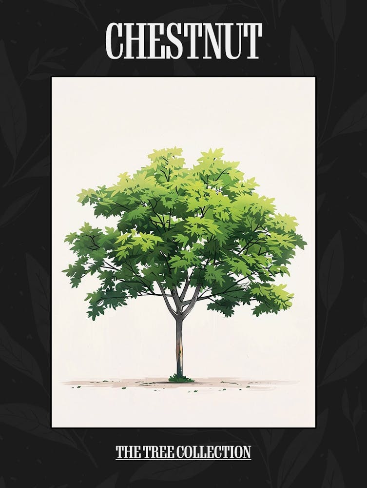 Chestnut Tree Pixel Illustration 3 Poster