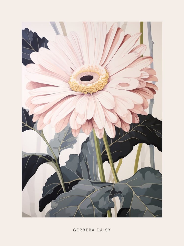 Flower Illustration Gerbera Daisy Poster