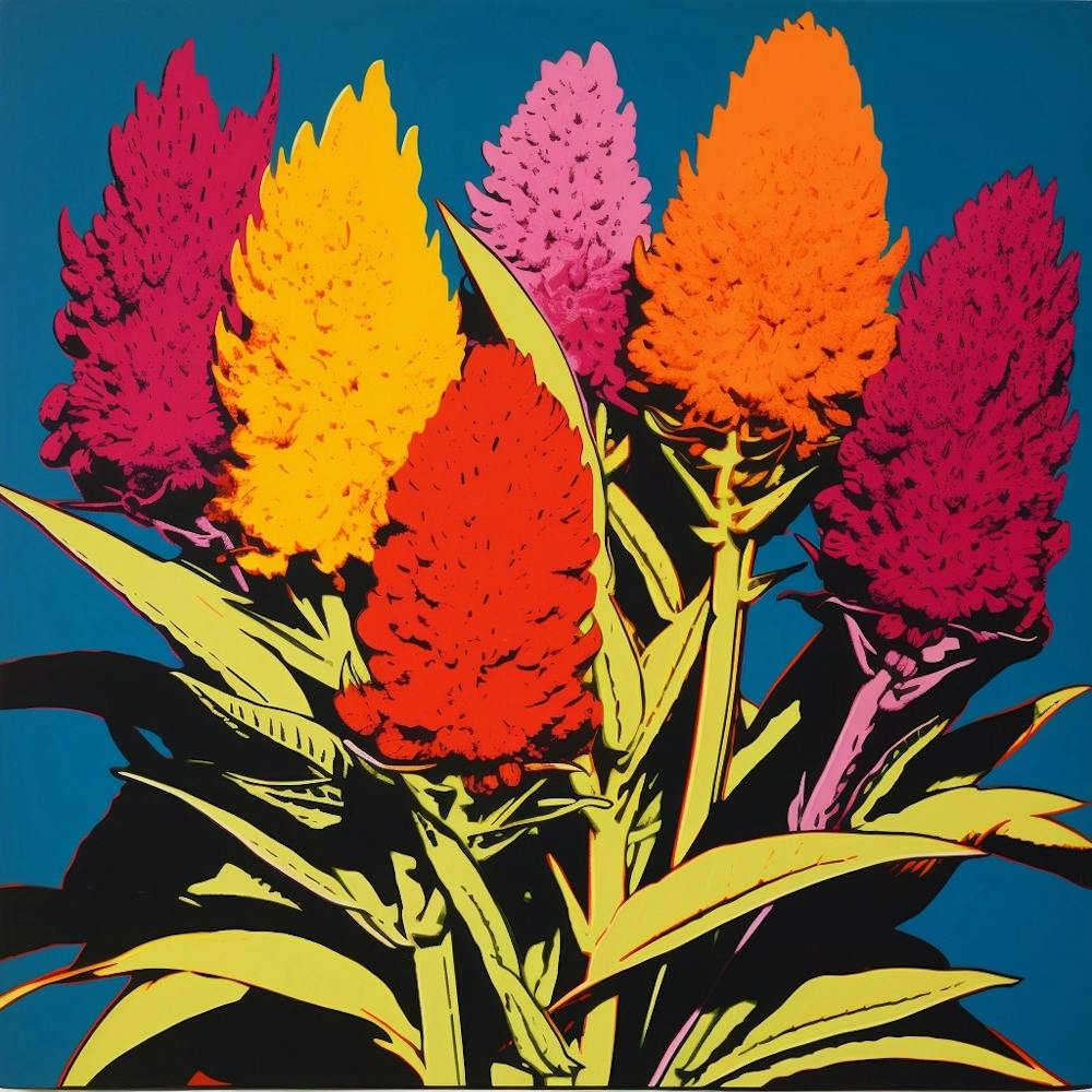 Celosia 1 Pop Art Illustration Square