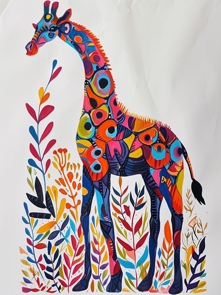Rainbow Geometric Giraffe 1