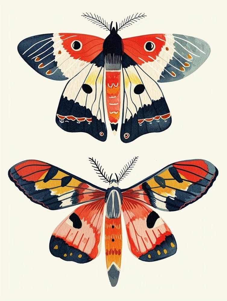 Colourful Insect Illustration Moth 37