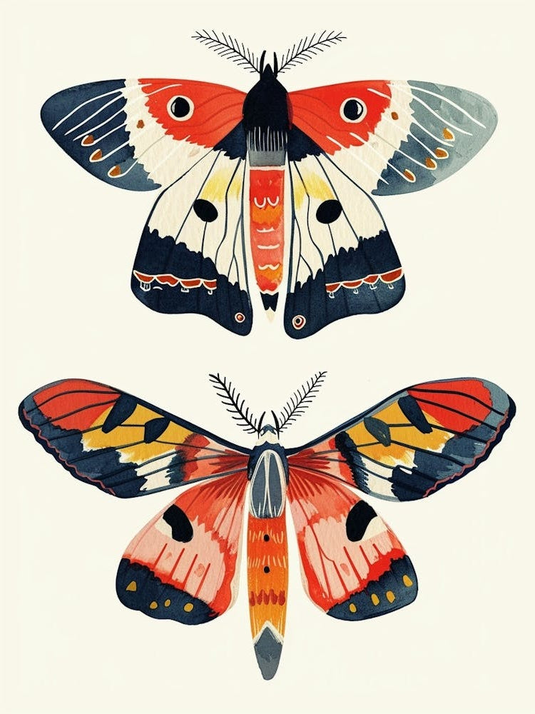 Colourful Insect Illustration Moth 37