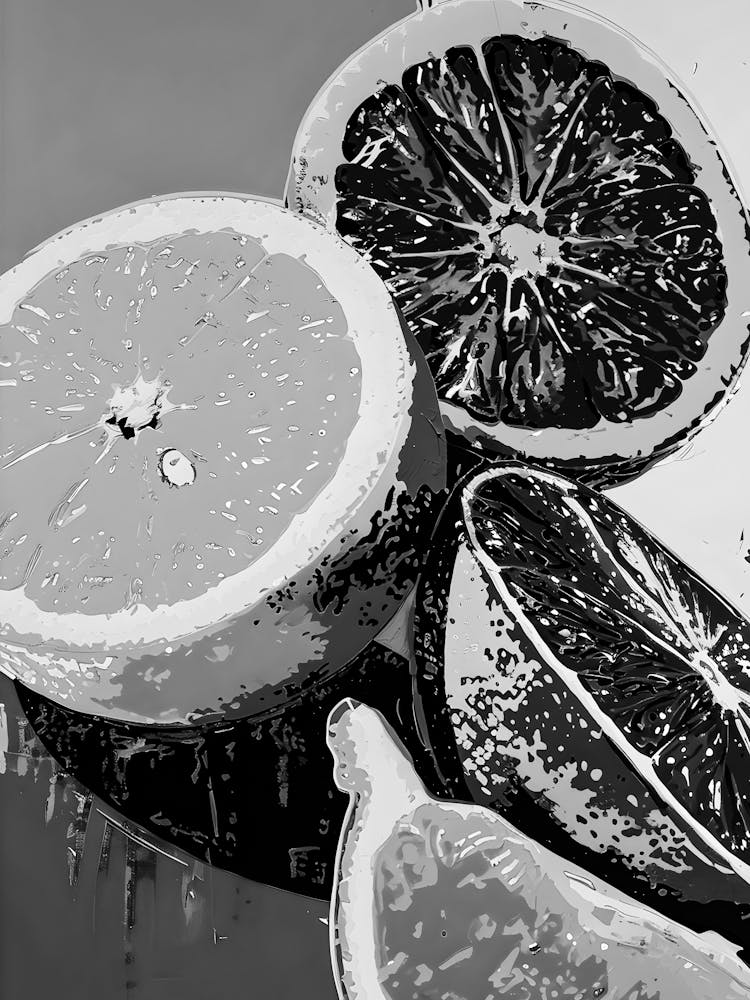 Black And White Citrus Slices