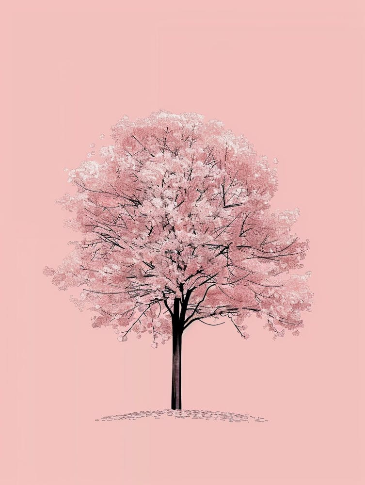Cherry Tree Minimalistic Drawing 1