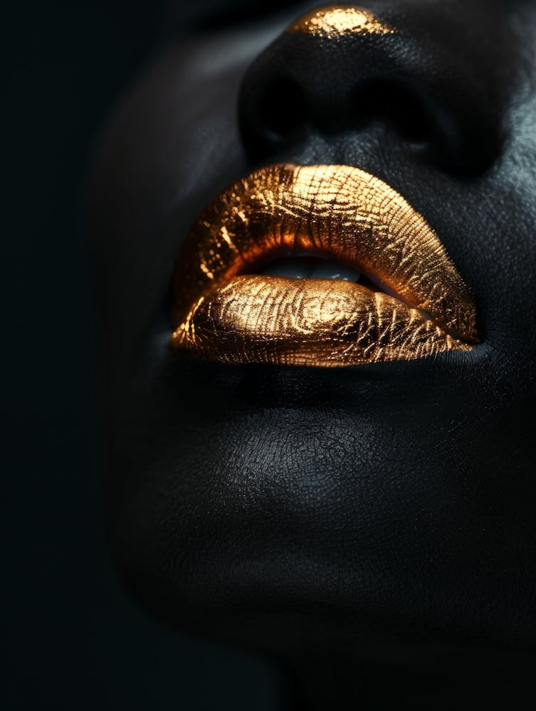 Black Woman With Gold Lips 3