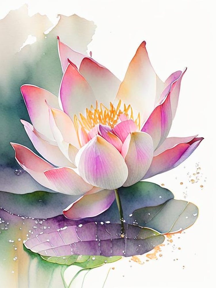 Lotus Flower Petals Watercolour 5