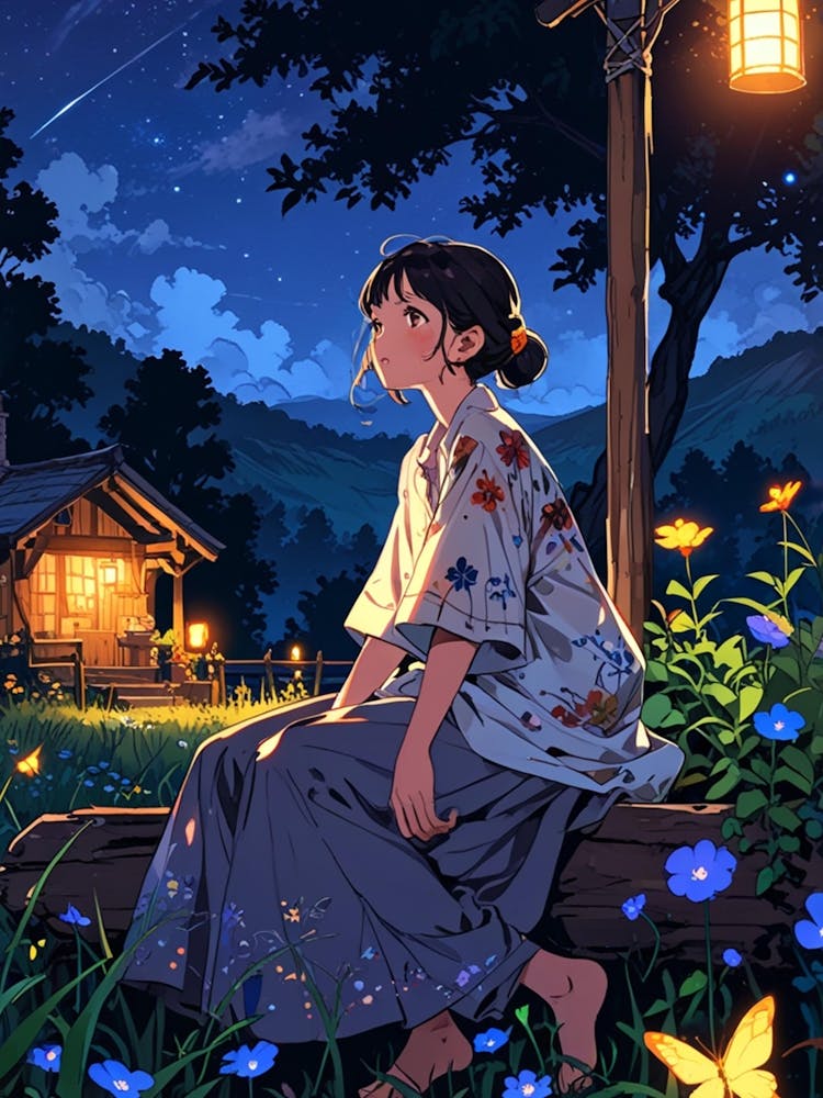 Anime Girl In Front Of A House 1