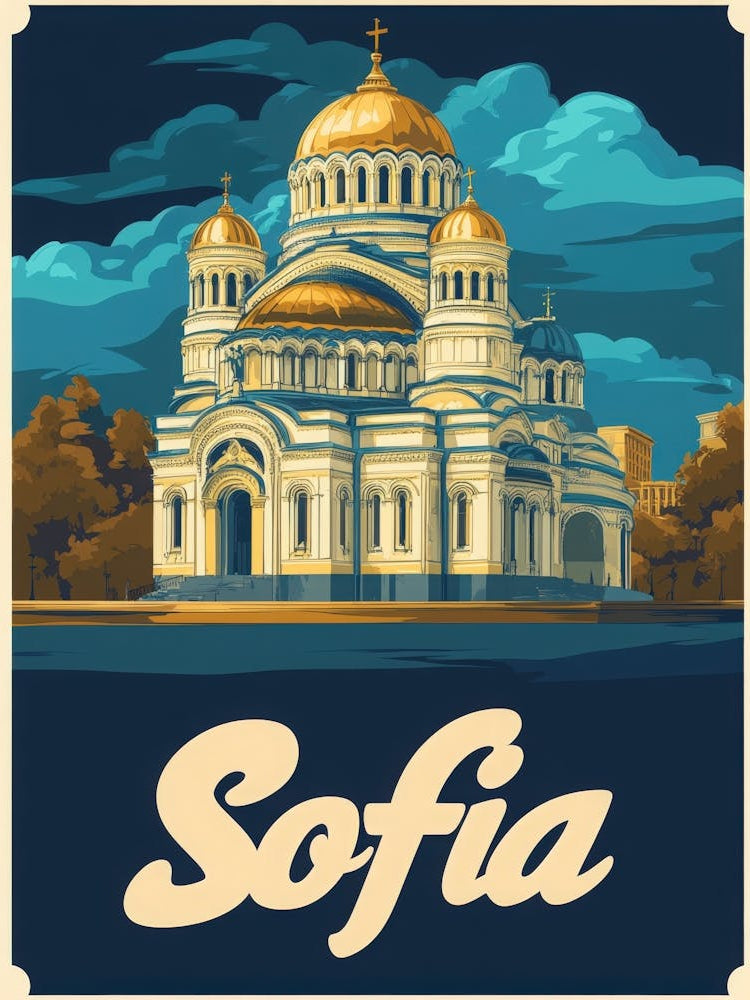 Aihrgdesign A Vintage Travel Poster Of Sofia 1