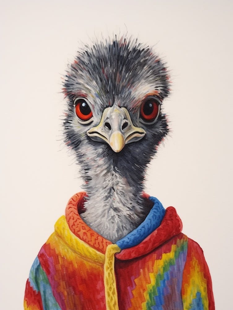 Baby Animal Wearing Sweater Emu