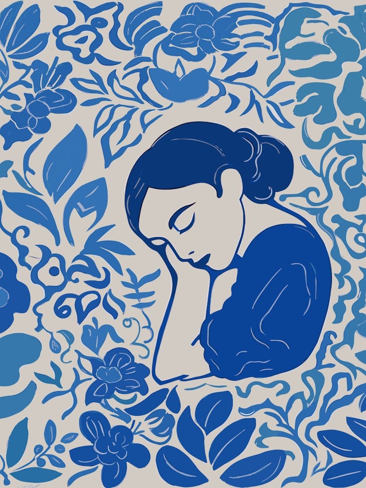 Blue Woman Silhouette 11