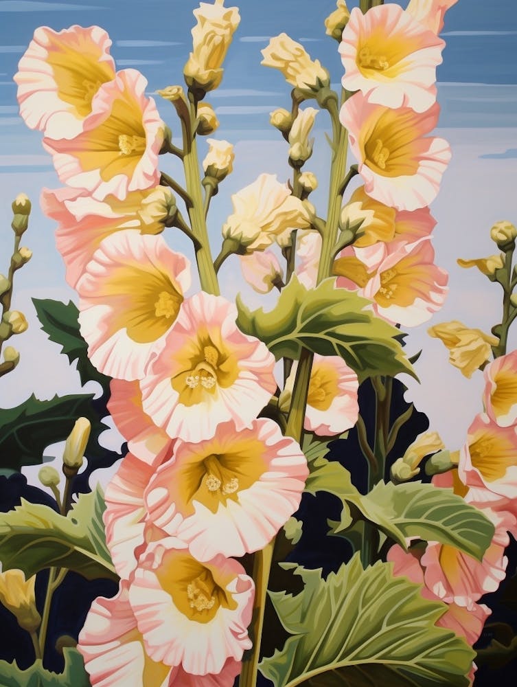 Hollyhock 1 Flower Painting