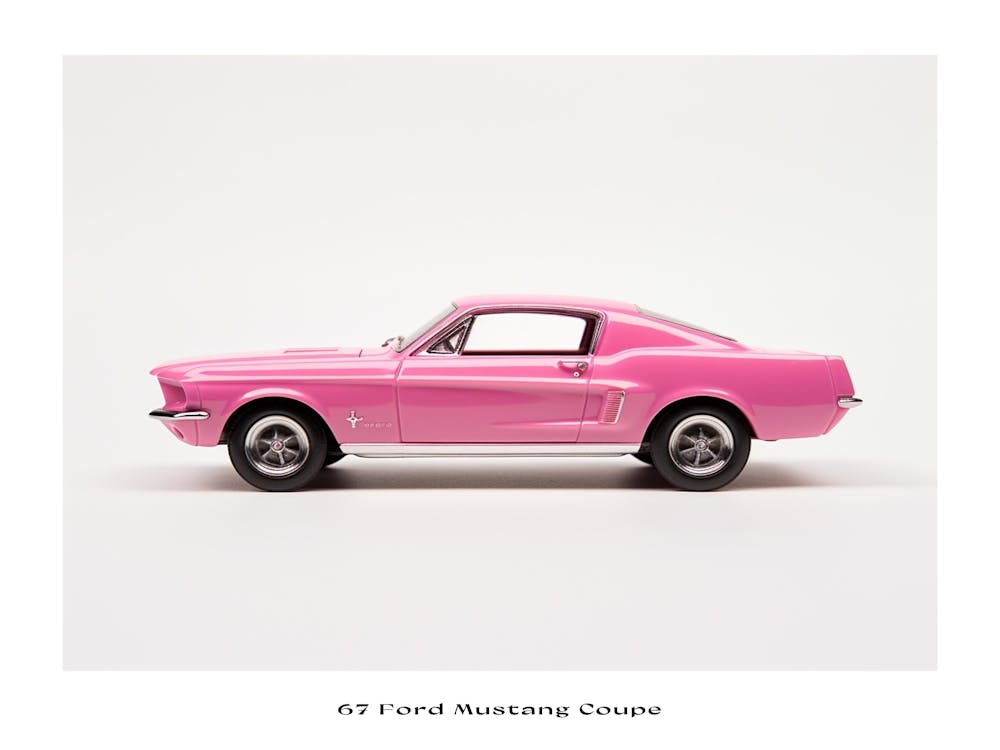 Toy Car 67 Ford Mustang Coupe Pink Poster