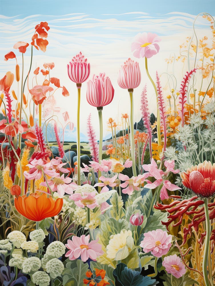 Alexander Marshal Inspired Botanical Garden Flowers Print